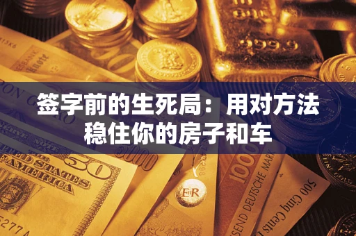 济南签字前的生死局：用对方法稳住你的房子和车
