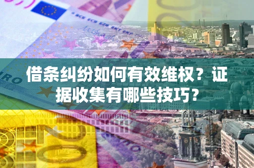 济南借条纠纷如何有效维权？证据收集有哪些技巧？
